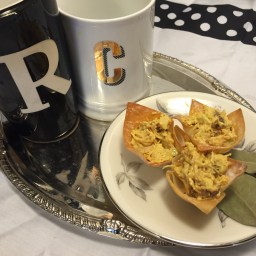 Curry Chicken Salad Crispy Cups
