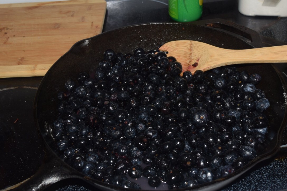 Prepping the Blueberries