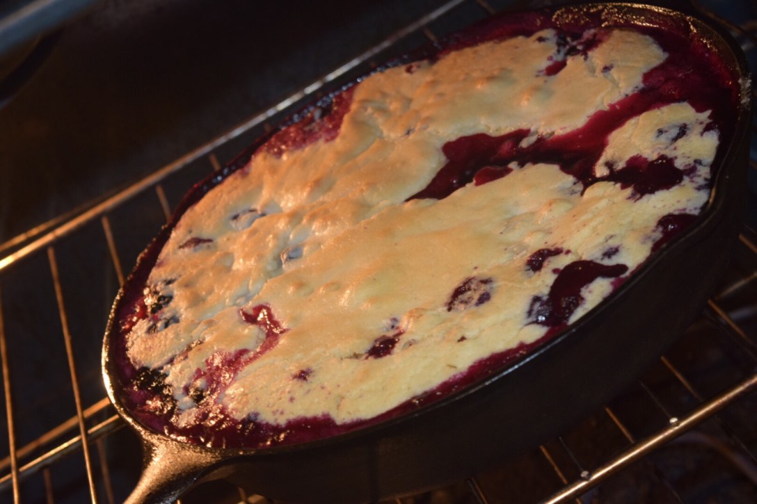 Blueberry Cobbler Baking