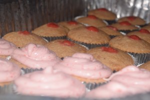 Frosted Strawberry Cupcakes