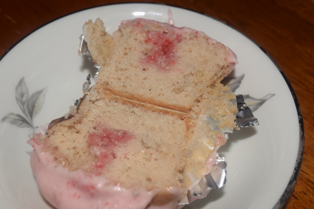 Strawnerry Cupcake with Pink Center