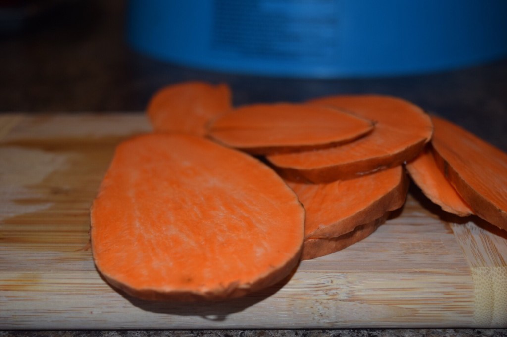 Sliced sweet potatoes 